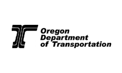 Flying-T with words “Oregon Department of Transportation” in black on a white background