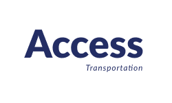 Logo for King County Metro Access Transportation reads, "Access Transportation" in dark blue across white background