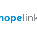 logo for the HopeLink organization, shows hope in highlighted blue text.