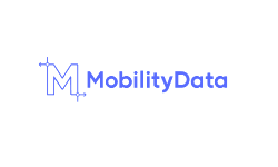 Logo for MobilityData shows an "M" icon followed by "MobilityData" in light purple across a white background.